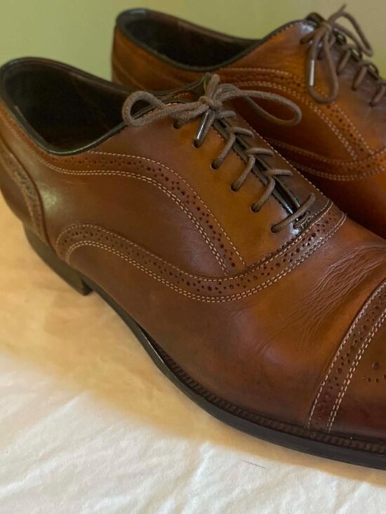 To Boot New York Adam Derrick Brown Cap Toe Oxford Brogue Italy Men’s Dress Shoe main image 4